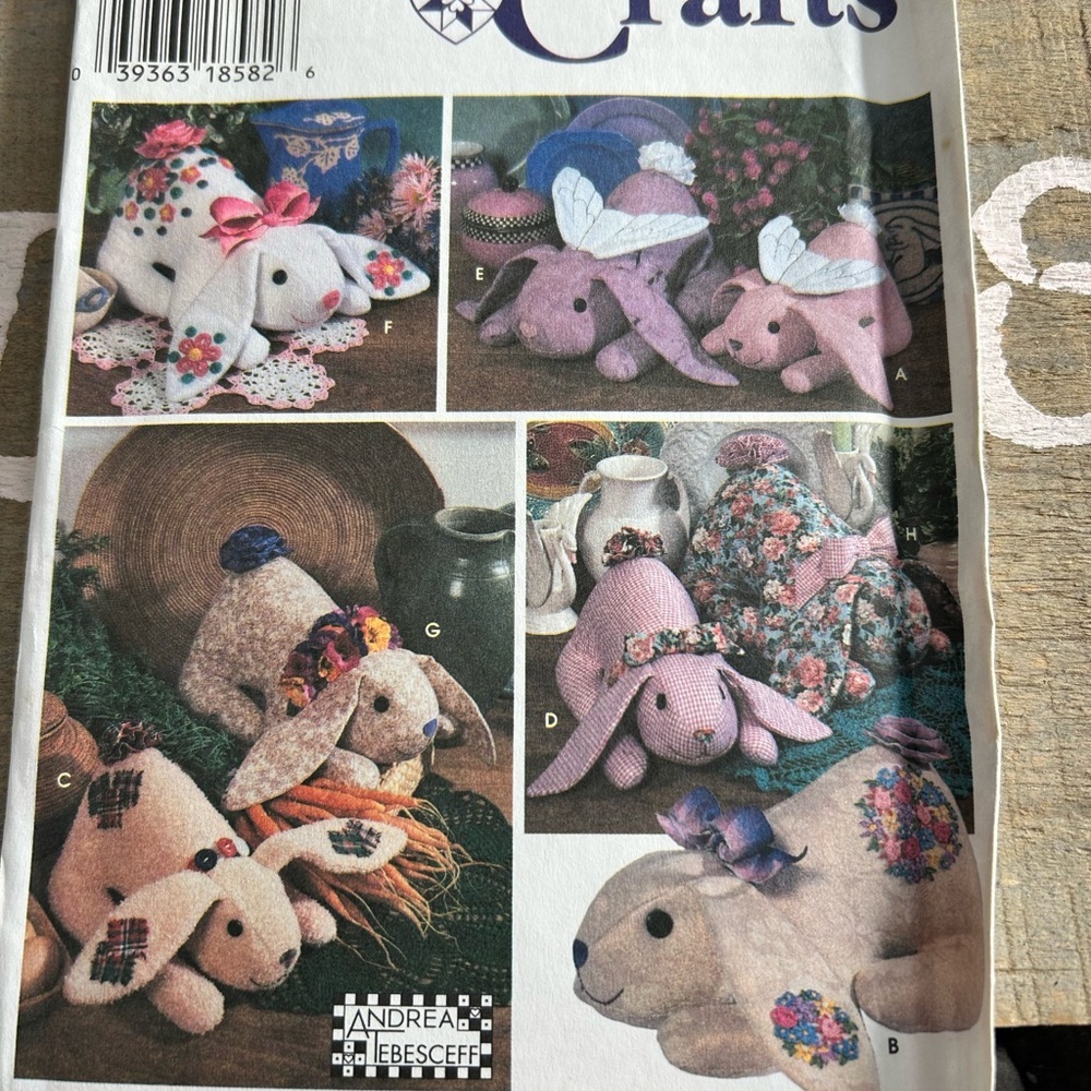 5/$25 Simplicity 7012  Plush Bunny Craft Kit sew pattern
